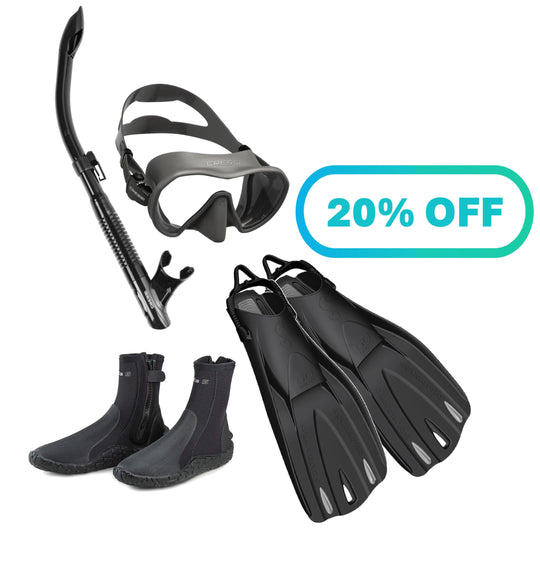 Cressi Z2 Mask + Tao Snorkel + Scubpro Go Sport Fins + Scubapro Delta 5mm Boot